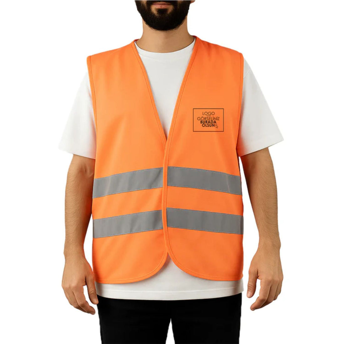 Reflektörlü İkaz Yeleği Logo Baskılı 80gr